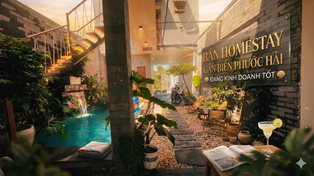 Bán homestay gần biển Phước Hải, đang kinh doanh tốt